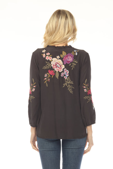 Johnny Was Workshop Floral Embroidered Blouse W30325-1