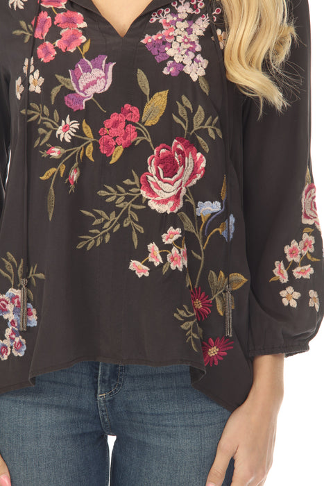 Johnny Was Workshop Floral Embroidered Blouse W30325-1