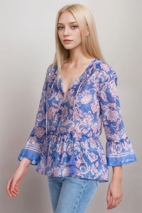 Johnny Was Workshop Florentina Ruffle Lake Blouse W18625-3