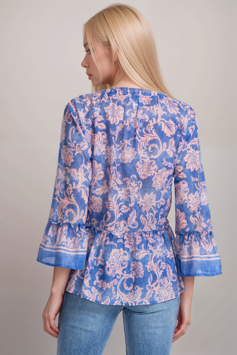 Johnny Was Workshop Florentina Ruffle Lake Blouse W18625-3