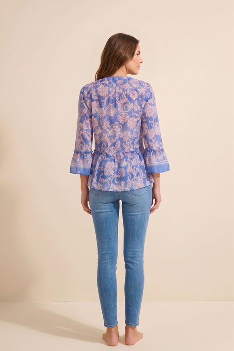Johnny Was Workshop Florentina Ruffle Lake Blouse W18625-3