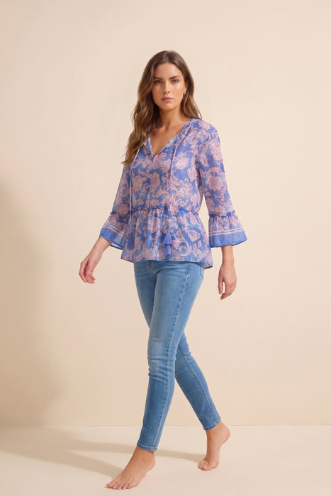Johnny Was Workshop Florentina Ruffle Lake Blouse W18625-3