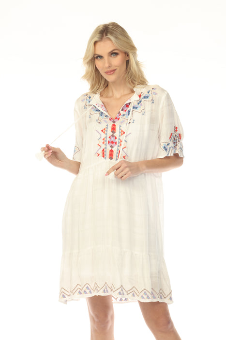 Johnny Was Workshop Flutter Sleeve Tiered Dress W33525-3