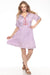 Johnny Was Workshop Style W33625-3 Lilac Flutter Sleeve Tiered Dress