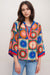Johnny Was Workshop Style W15825-R Front Tie Villa Silk Blouse 