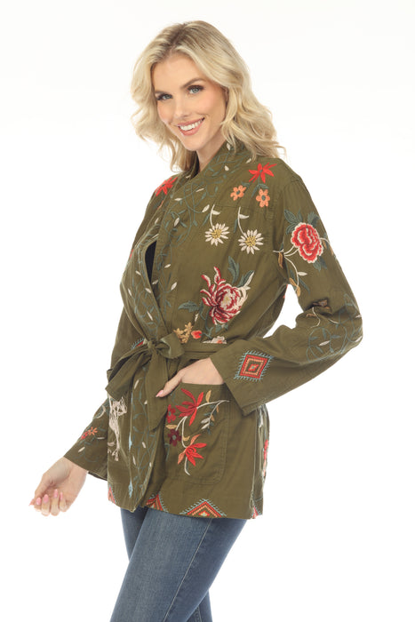 Johnny Was Workshop Helena Belted Military Jacket W40425-7