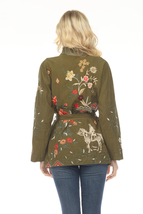 Johnny Was Workshop Helena Belted Military Jacket W40425-7