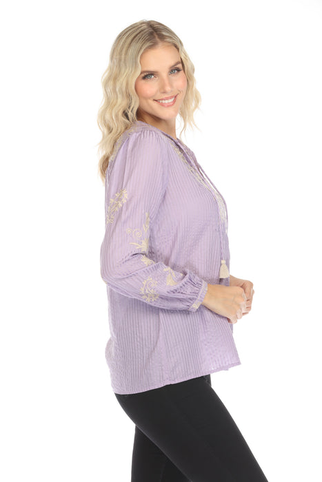 Johnny Was Workshop Kensie Stripe Prairie Blouse W17024-E