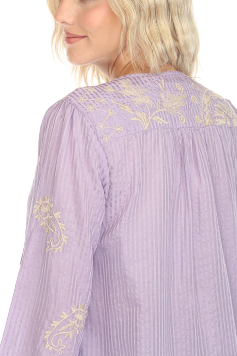 Johnny Was Workshop Kensie Stripe Prairie Blouse W17024-E