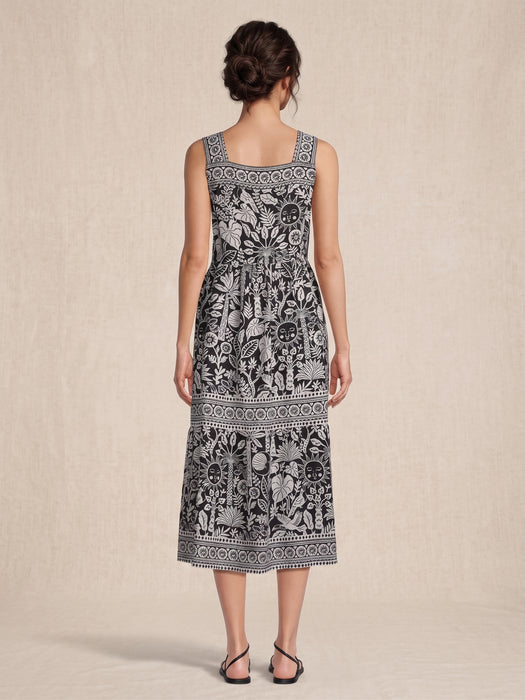 Johnny Was Workshop Black Luciana Midi Tank Dress W34924-3