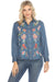 Johnny Was Workshop Style W17524-E Denim Blue Malaya Embroidered Western Shirt