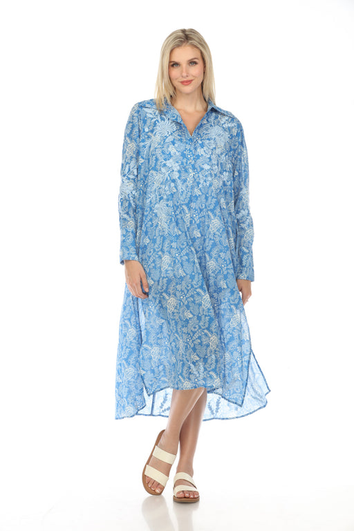 Johnny Was Workshop Style W32523-E Miel Henley Shirt Dress Boho Chic