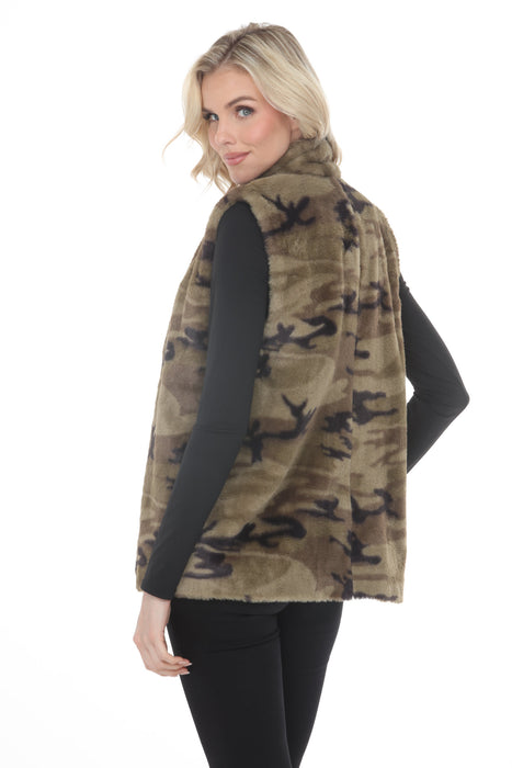Johnny Was Workshop Camouflage Faux Fur Vest W41425-E