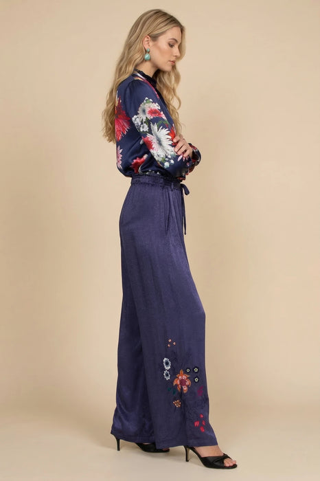 Johnny Was Workshop Didiana Belted Wide-Leg Paperbag Pants W67922