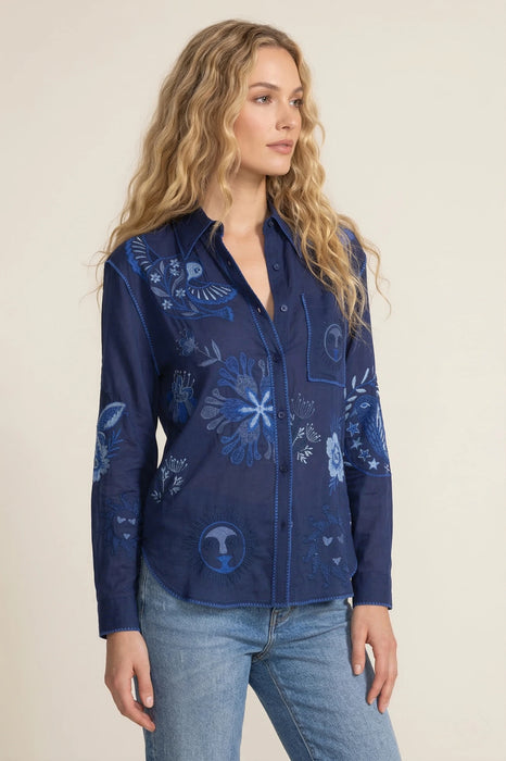 Johnny Was Workshop Pocket Relaxed Shirt Petite W18225-2P