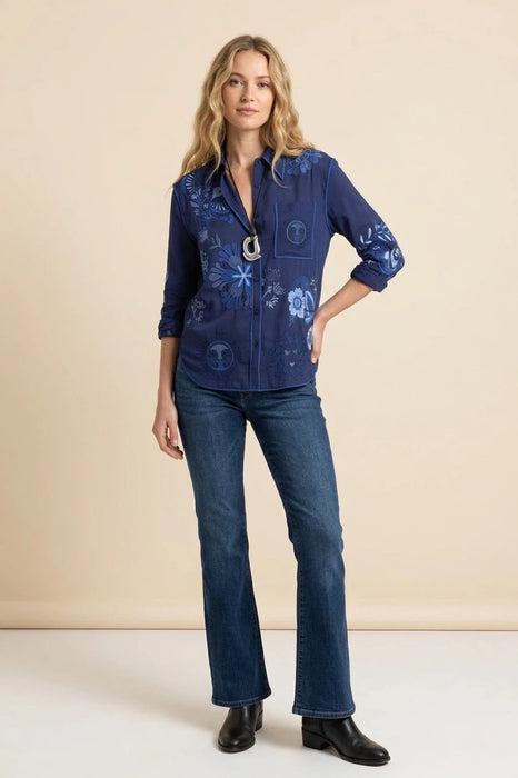 Johnny Was Workshop Pocket Relaxed Shirt Petite W18225-2P