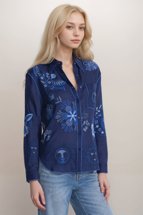 Johnny Was Workshop Valheha Pocket Relaxed Shirt W18225-2