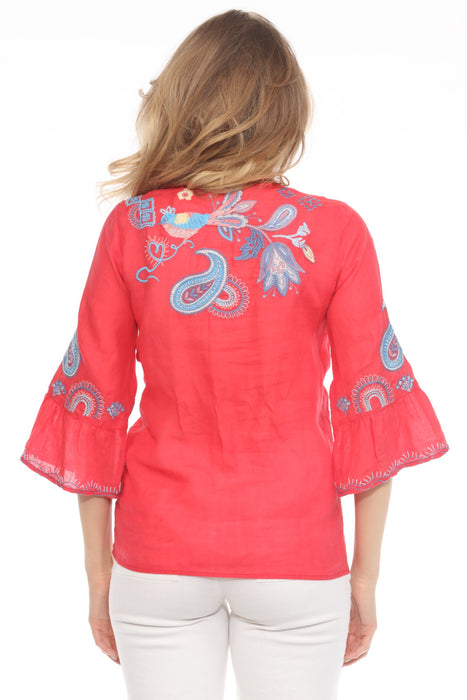 Johnny Was Workshop Neilly Ruffle Sleeve Blouse W19425-2