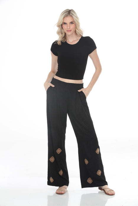 Johnny Was Workshop Black Noire Pleated Pants W64725-8
