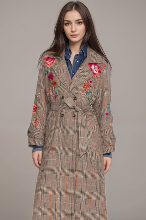 Johnny Was Workshop Nylah Sequined Trench Coat W47124-8