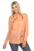 Johnny Was Workshop Style W11323 Orange Adele Embroidered Button-Down Shirt Boho Chic