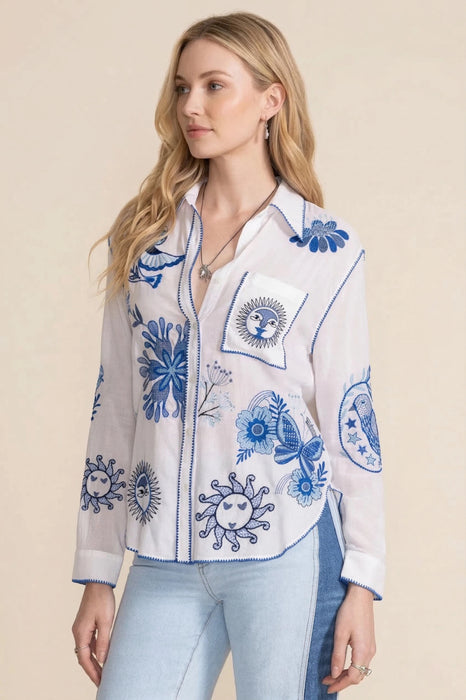 Johnny Was Workshop Pocket Relaxed Shirt Petite W18225-2P