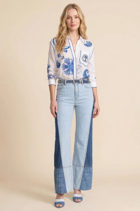 Johnny Was Workshop Pocket Relaxed Shirt Petite W18225-2P