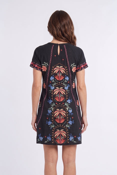 Johnny Was Workshop Black Isla Raglan Seamed Dress W33725-3