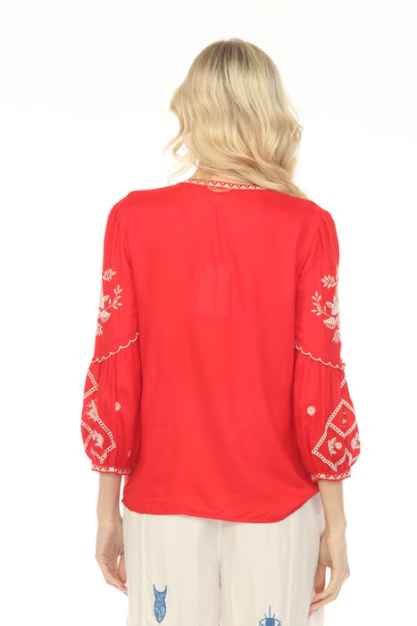 Johnny Was Workshop Brynlee Scallop Sleeve Blouse W10425-5 *