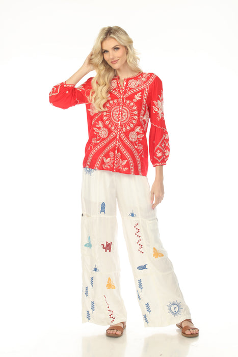 Johnny Was Workshop Brynlee Scallop Sleeve Blouse W10425-5 *