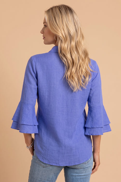 Johnny Was Workshop Roberta 3/4 Sleeve Flounce Shirt W18925-1*