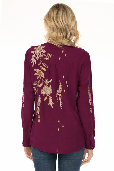 Johnny Was Workshop Chiarra Western Seamed Ruffle Shirt W14724-9 *