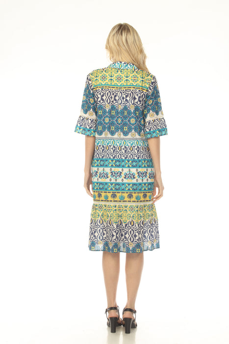 Johnny Was Workshop Ruffle Sleeve Midi Shirt Dress W34125-5