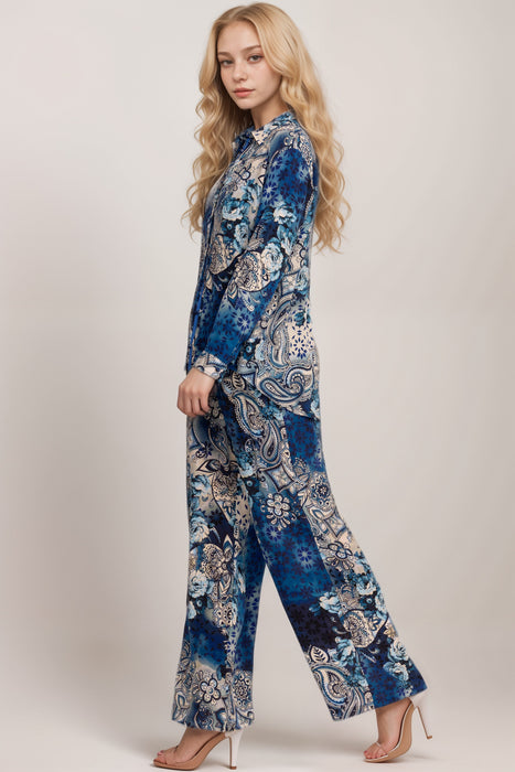 Johnny Was Workshop Blue Smocked Waist Pant W61824-7