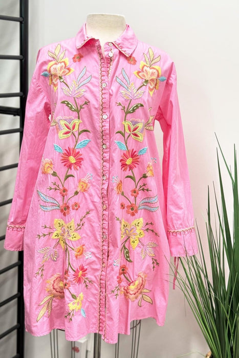 Cotton Ruched Sleeve Tunic Dress | Johnny Was AfterRetail Cotton Ruched Sleeve Tunic Dress | Johnny Was AfterRetail