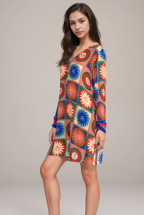 Johnny Was Workshop Silk V-Neck Swing Dress W30225-R