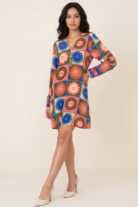 Johnny Was Workshop Silk V-Neck Swing Dress W30225-R