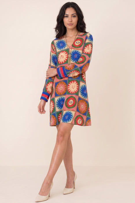 Johnny Was Workshop Silk V-Neck Swing Dress W30225-R