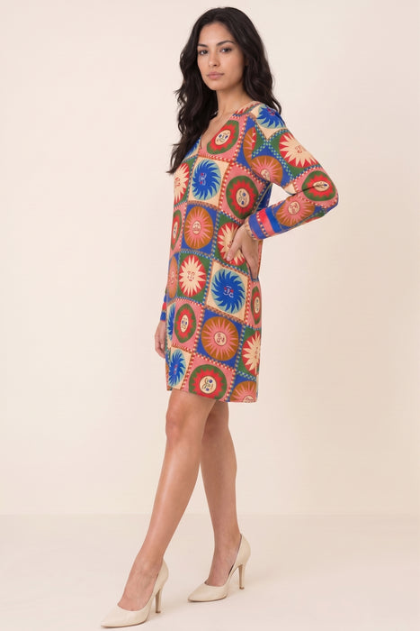 Johnny Was Workshop Silk V-Neck Swing Dress W30225-R