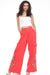 Johnny Was Workshop Style W63525-2 Watermelon Drawstring Hem Linen Cargo Pants