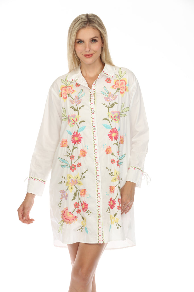 Cotton Ruched Sleeve Tunic Dress