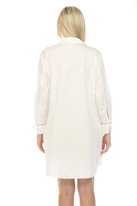 johnny was flare sleeve tunic dress NWOT Johnny Was Botanic Linen Floral Embroidered Flare-Sleeve Tunic Dress XXL