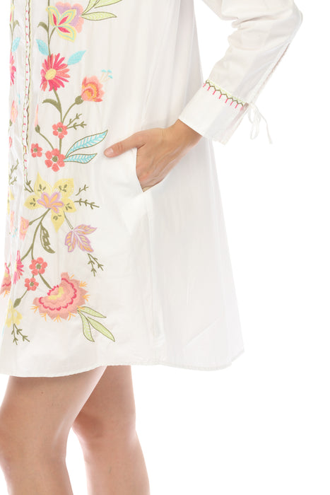 Cotton Ruched Sleeve Tunic Dress | Johnny Was AfterRetail Cotton Ruched Sleeve Tunic Dress | Johnny Was AfterRetail