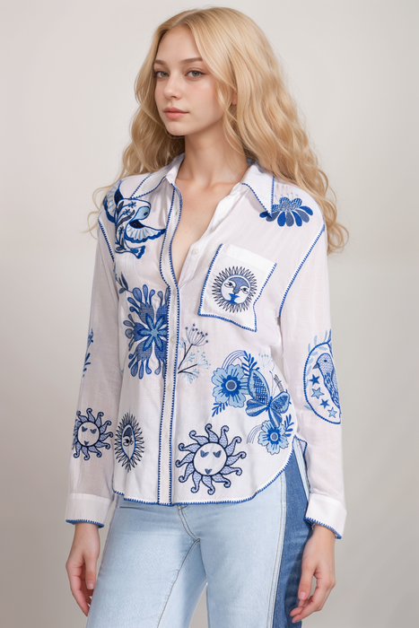 Johnny Was Workshop Valheha Pocket Relaxed Shirt W18225-2