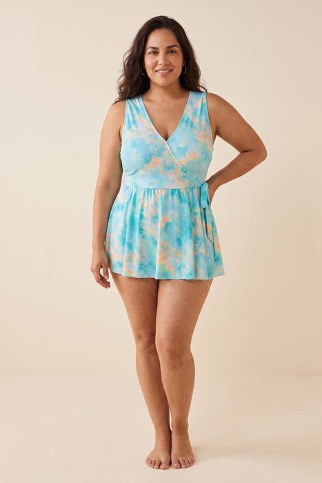 Johnny Was Turquoise Wrap Skirted One Piece CSW1025-JX Plus Size