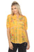 Johnny Was Style C11923 Yellow Mircea Embroidered Short Sleeve Blouse Boho Chic
