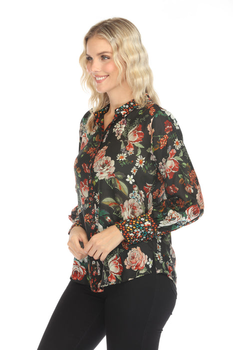 Johnny Was Yrene Attar Floral Silk Blouse C11224A0