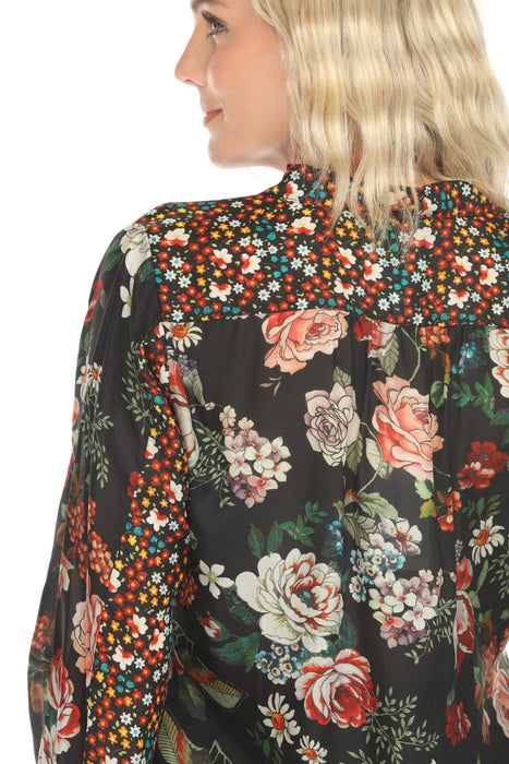 Johnny Was Yrene Attar Floral Silk Blouse C11224A0