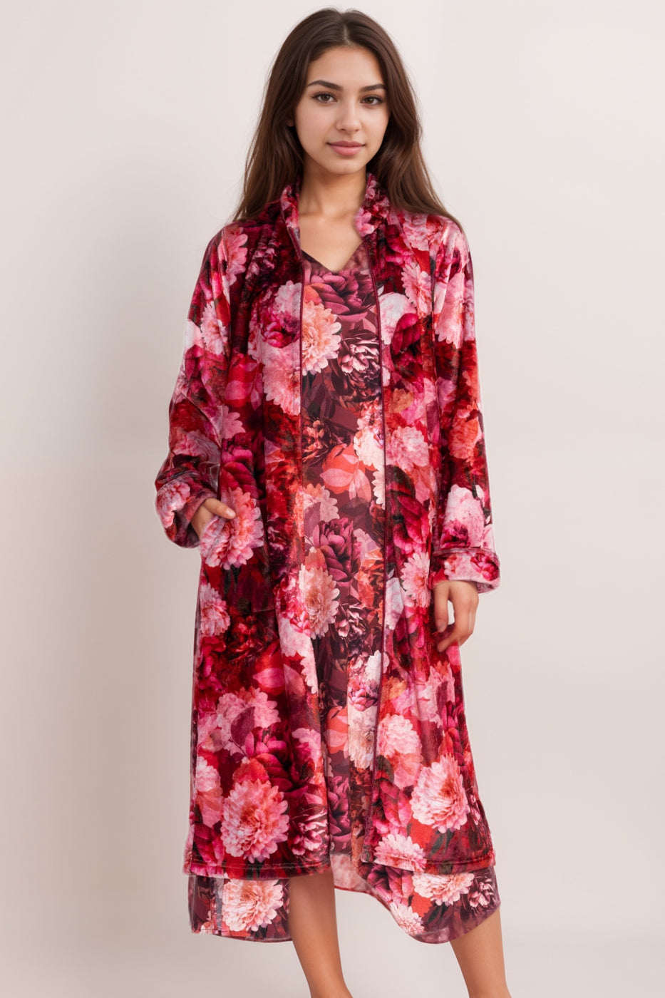 Women's Floral Zip Up Sleep Robe RH23124-7 | Johnny Was — AfterRetail