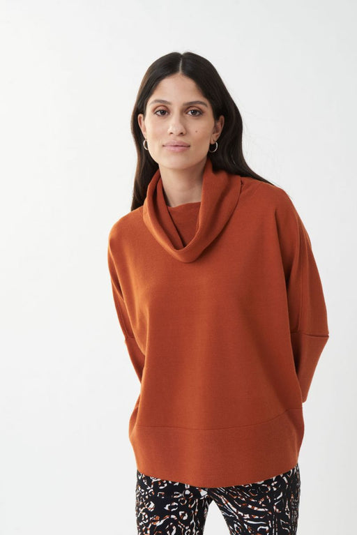 Joseph Ribkoff Style 223957 Amber Stone Funnel Neck 3/4 Sleeve Sweater Top